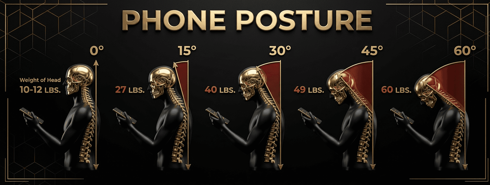 Person experiencing neck pain from looking down at phone