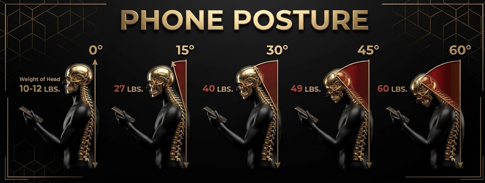Person experiencing neck pain from looking down at phone