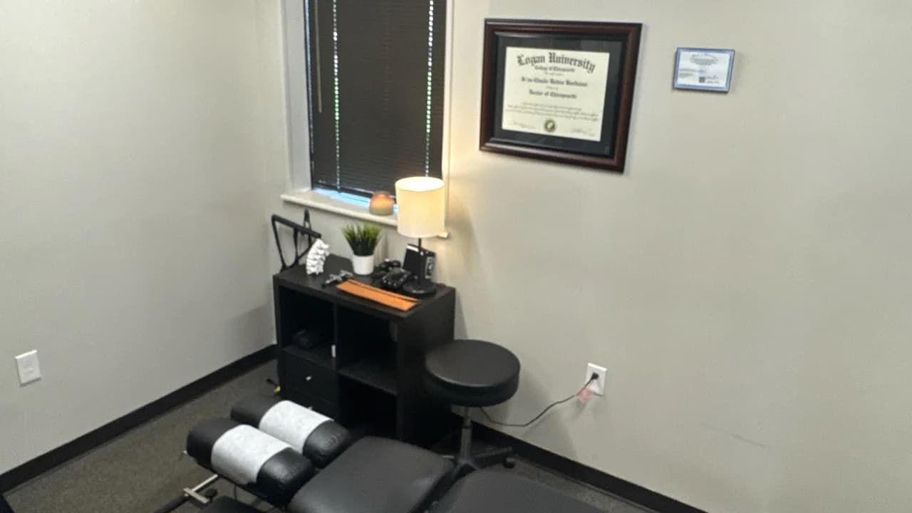Chiropractic treatment room at Advanced Wellness Chiropractic in Bridgeton, Missouri