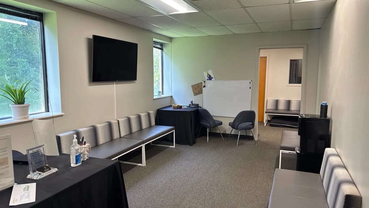 Waiting area and front desk at Advanced Wellness Chiropractic in Bridgeton, Missouri